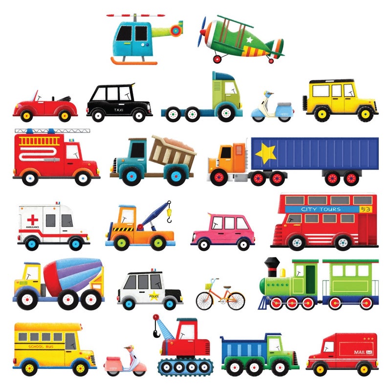 DECOWALL DS4-8004 Transports Kids Wall Stickers Wall Decals Peel and Stick Removable for Kids Nursery Bedroom Living Room (Small) d?cor - Image 1